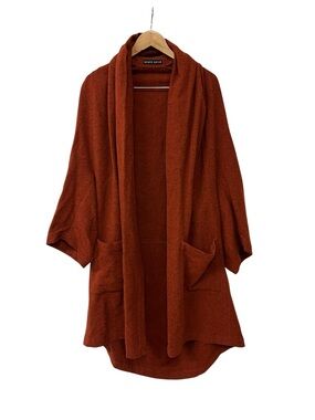Shirin Guild Rust Orange Brown Wool Oversize Jacket Cardigan